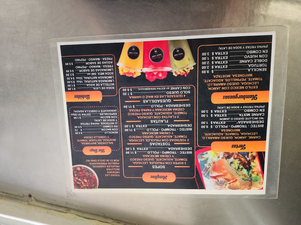 Taqueria El Paisano Truck menu board