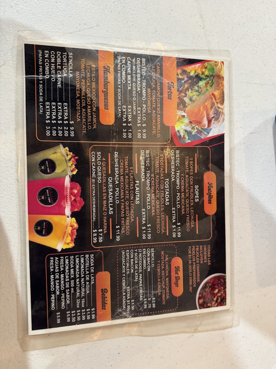 Taqueria El Paisano Truck menu board