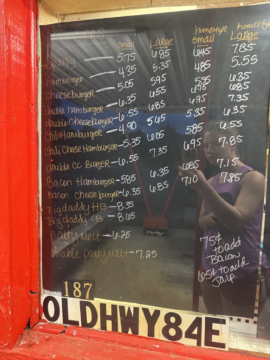 Hilltop menu board