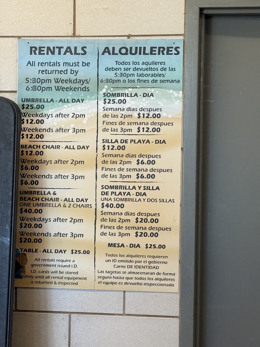 The Bayside Grill menu board
