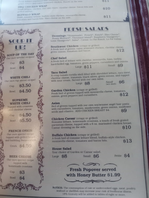 Wilkin Drink & Eatery menu board