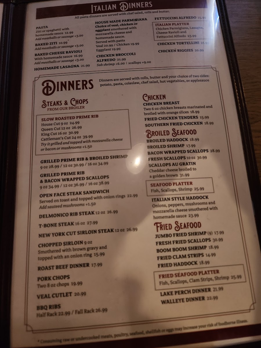 Euclid Restaurant menu board