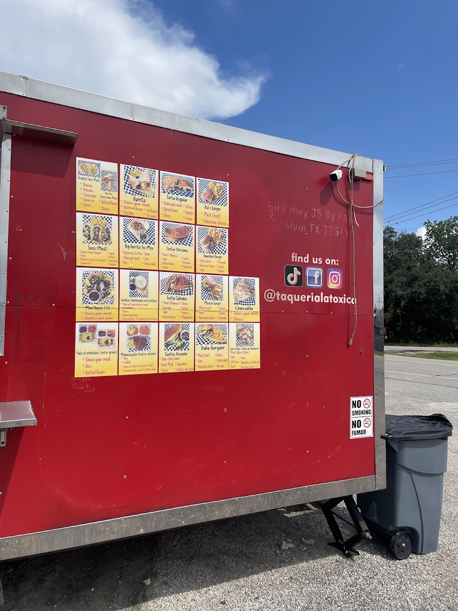 Taqueria La Toxica (Food Truck) menu board