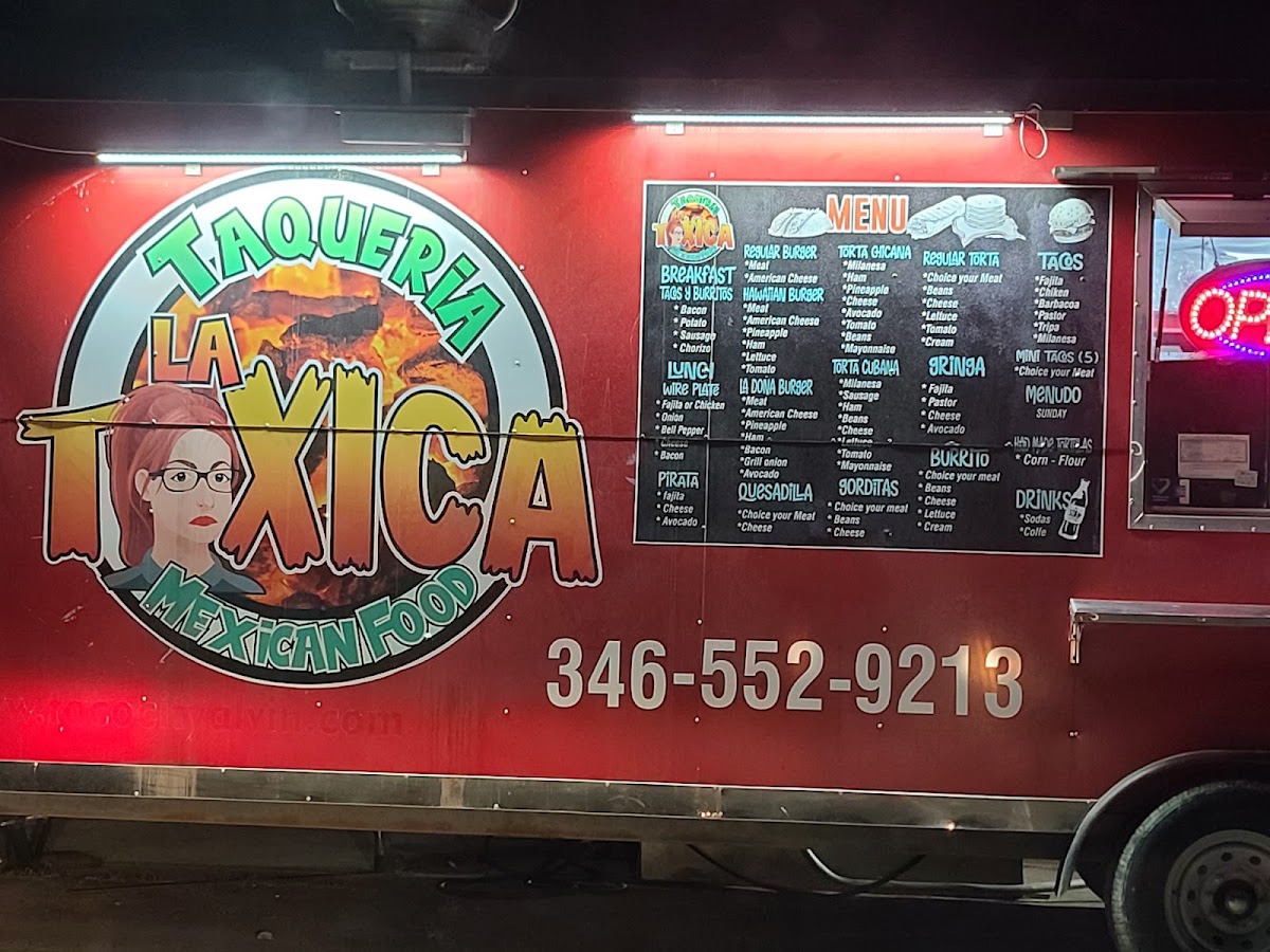 Taqueria La Toxica (Food Truck) menu board