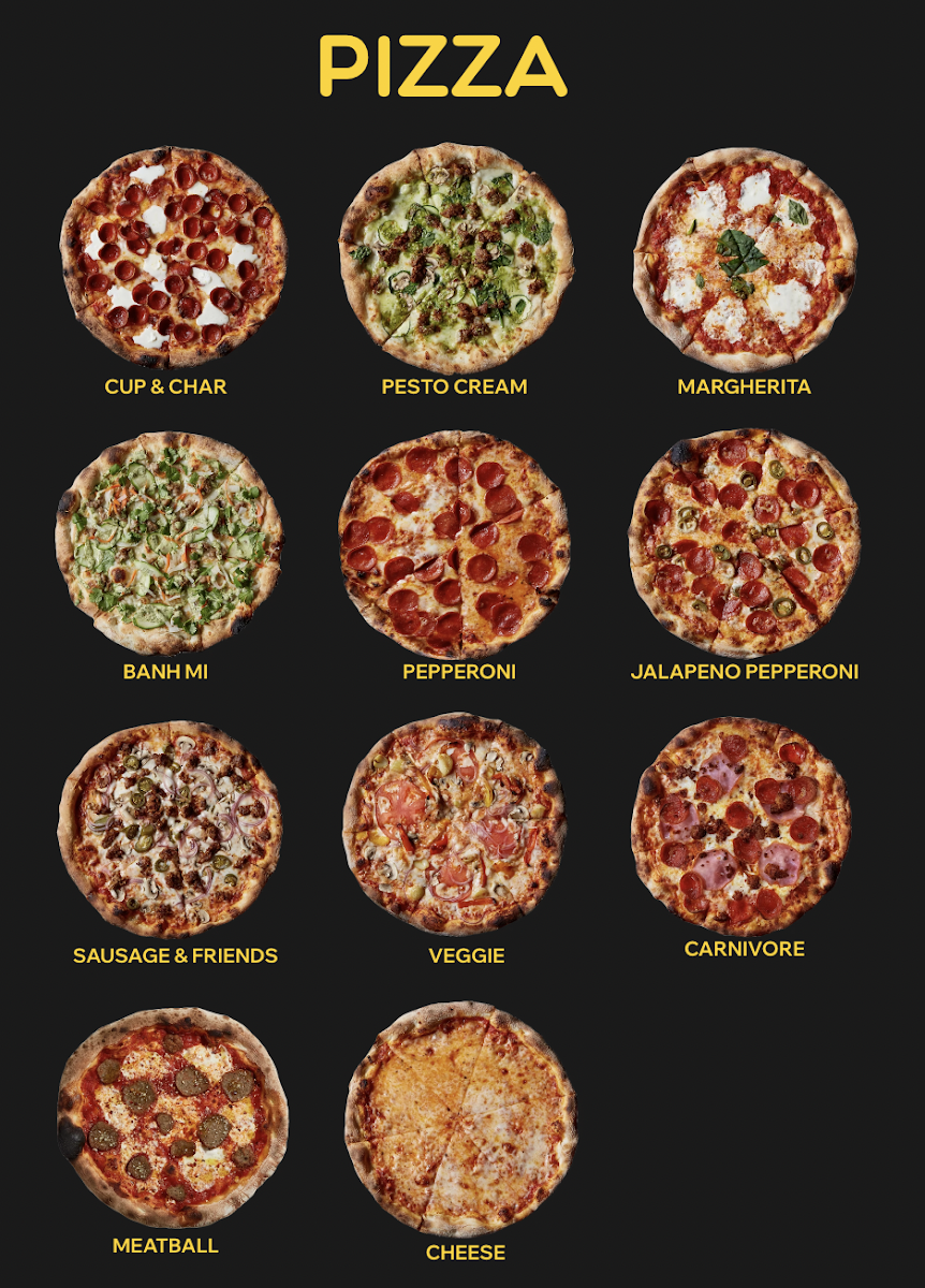 NEONY Pizza Works menu board