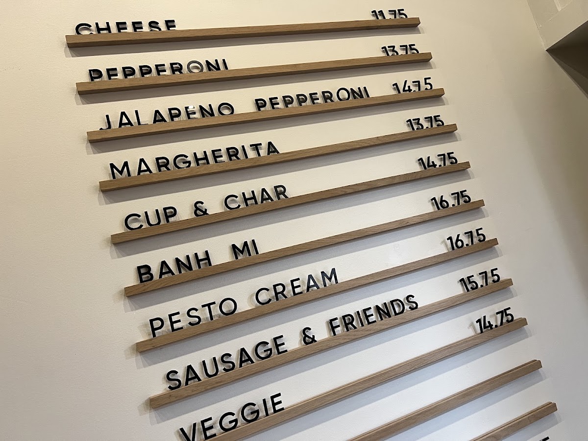 NEONY Pizza Works menu board
