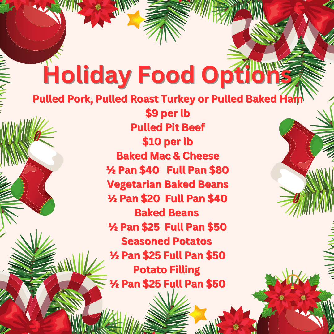 Hresko's Bar-B-Q Pit menu board