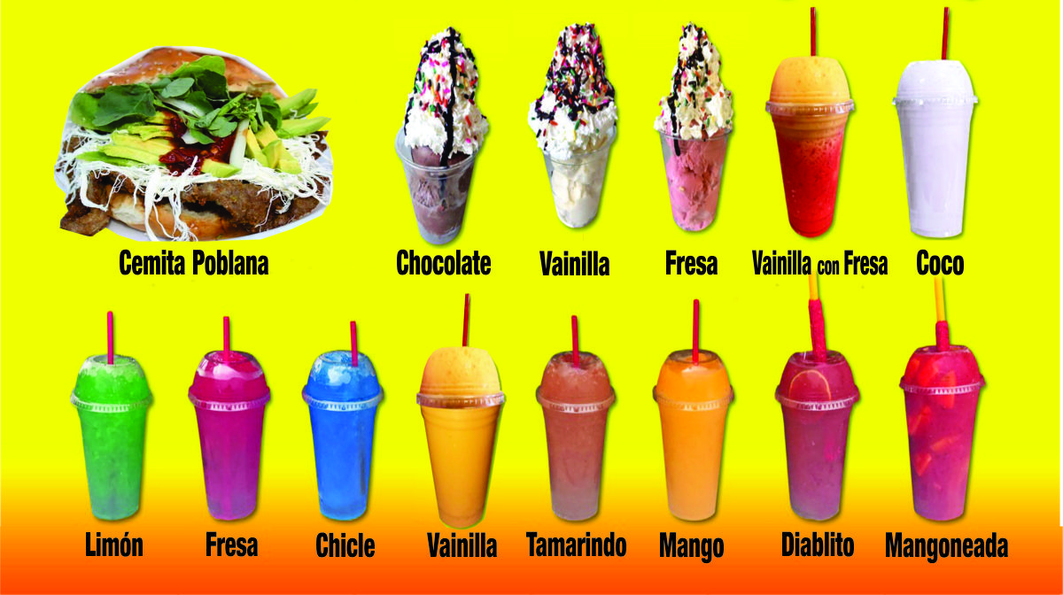 Cemitas Poblanas Leo menu board