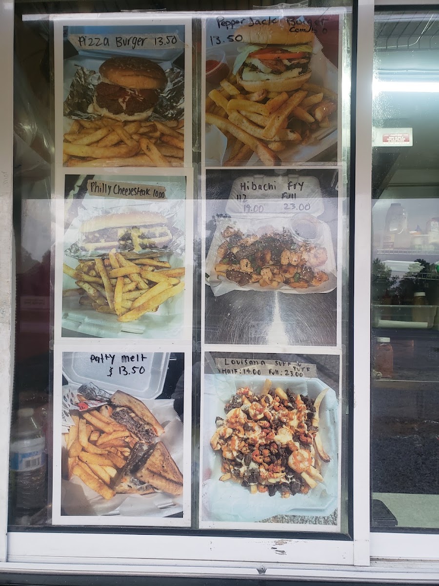 Fry's Galore Chicken & More menu board