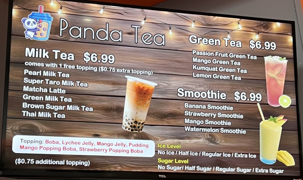 New Panda / JZ Seafood - Oxford MS menu board