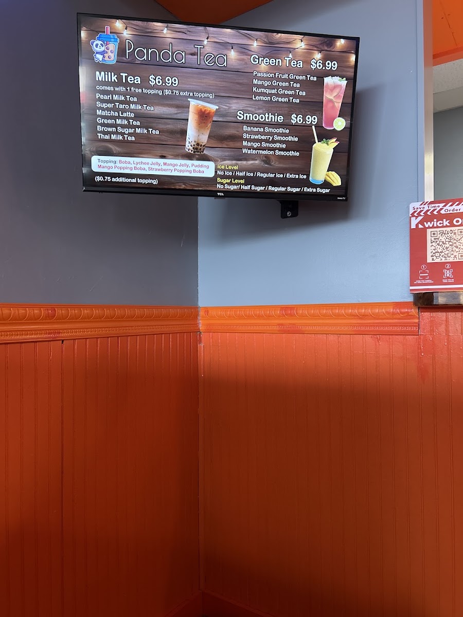 New Panda / JZ Seafood - Oxford MS menu board