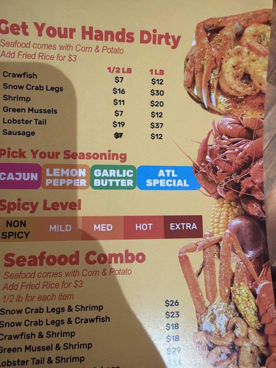 New Panda / JZ Seafood - Oxford MS menu board