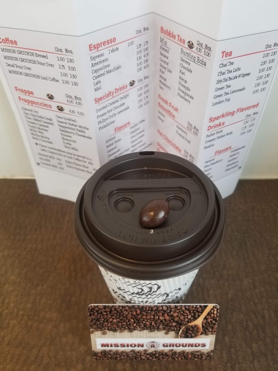 Mission Grounds Espresso menu board