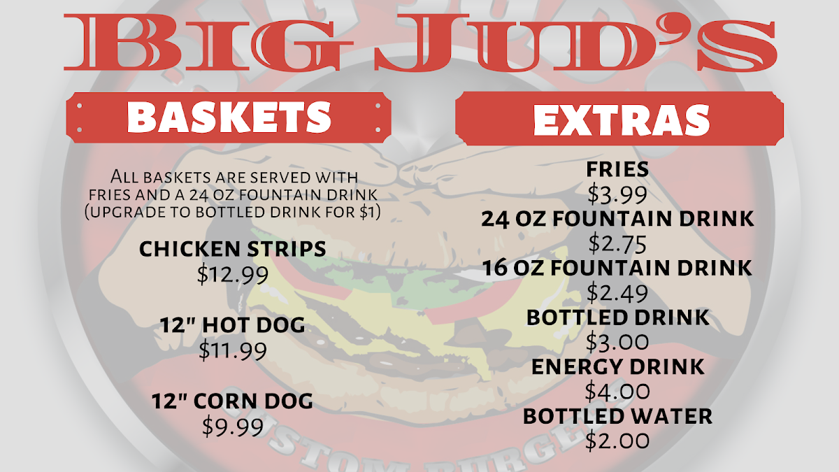 Big Jud's Express menu board