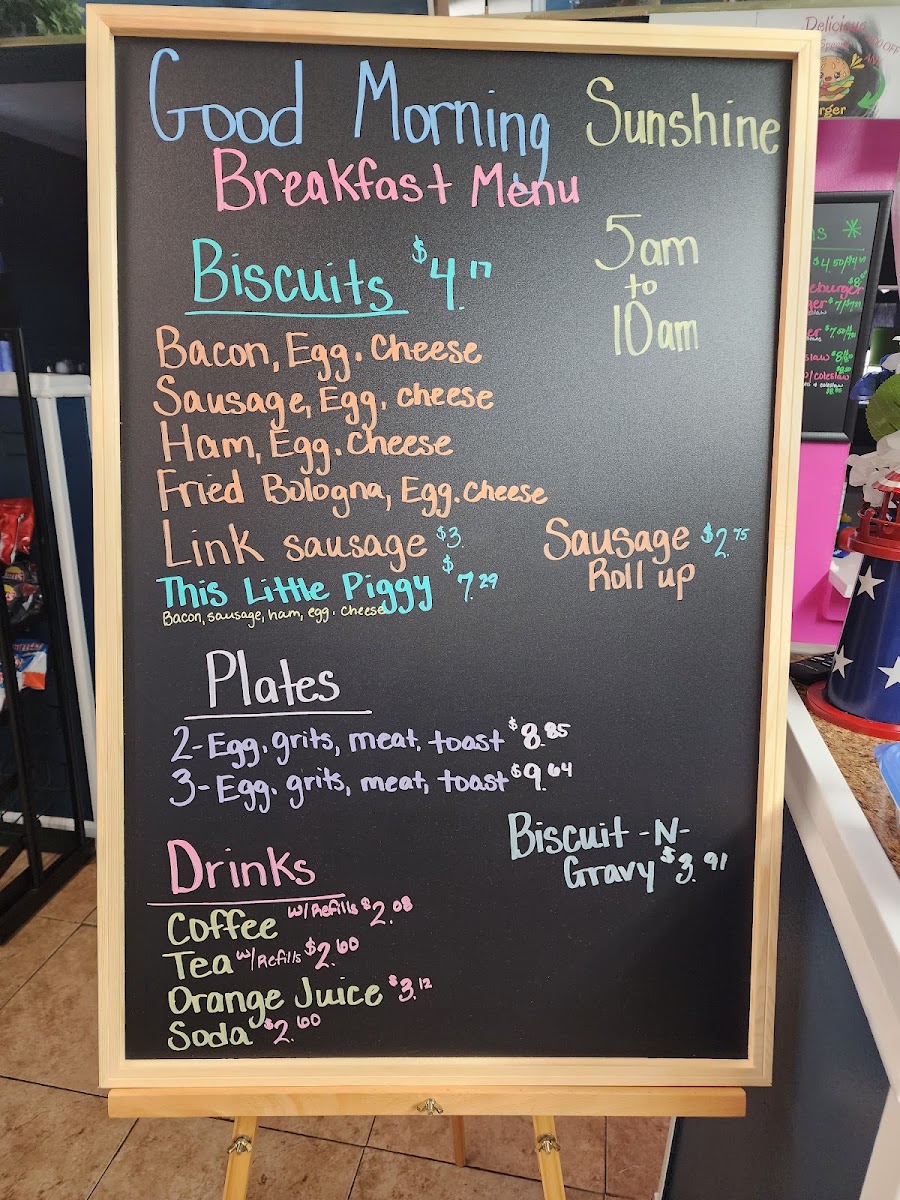 A&B's Hit N Run menu board