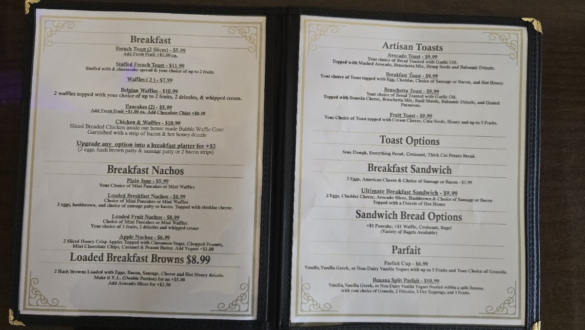 Brunch and Munch menu board