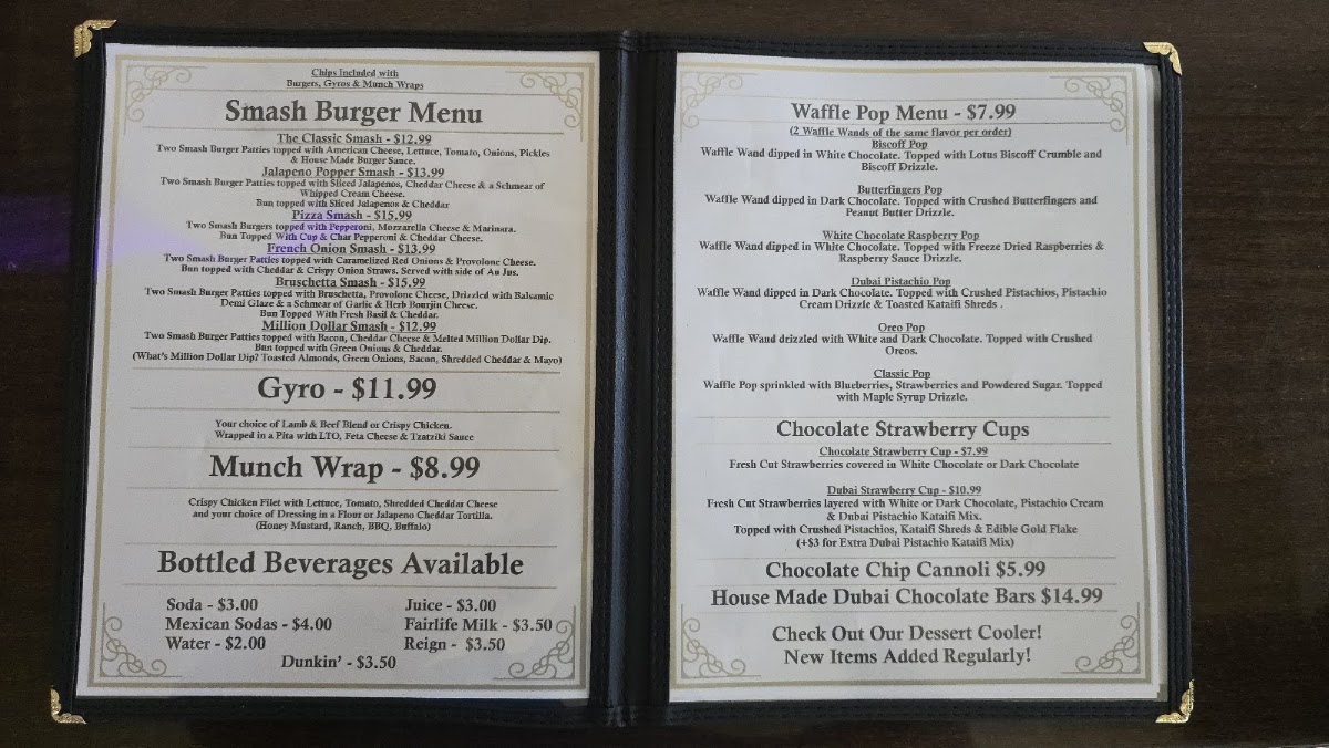 Brunch and Munch menu board
