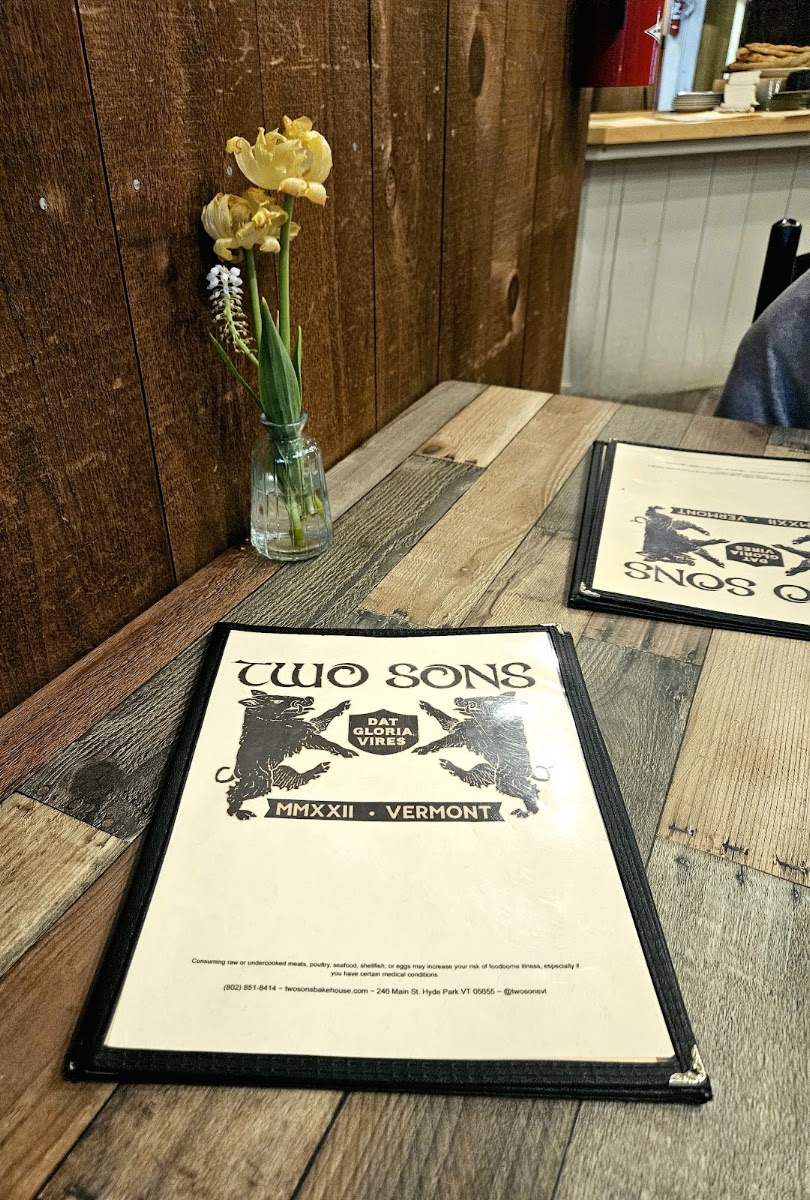Two Sons Bakehouse menu board