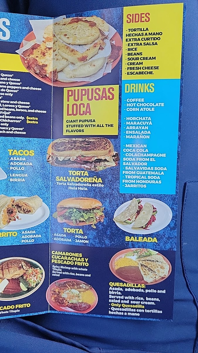 Pupuseria Ana Food Truck menu board