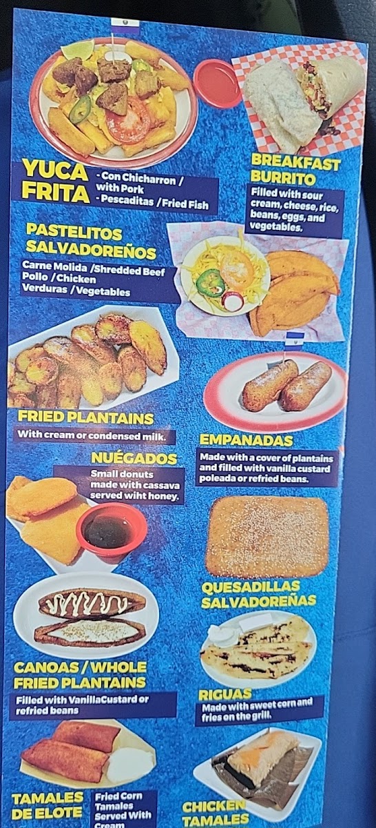Pupuseria Ana Food Truck menu board