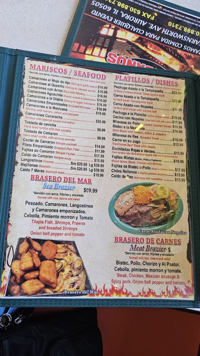 Antojitos Mexicanos Aurora menu board