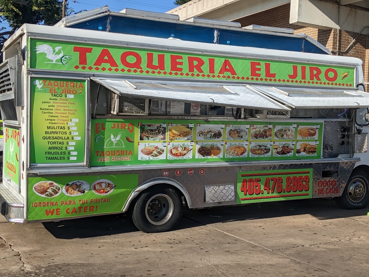 Taqueria El Jiro menu board