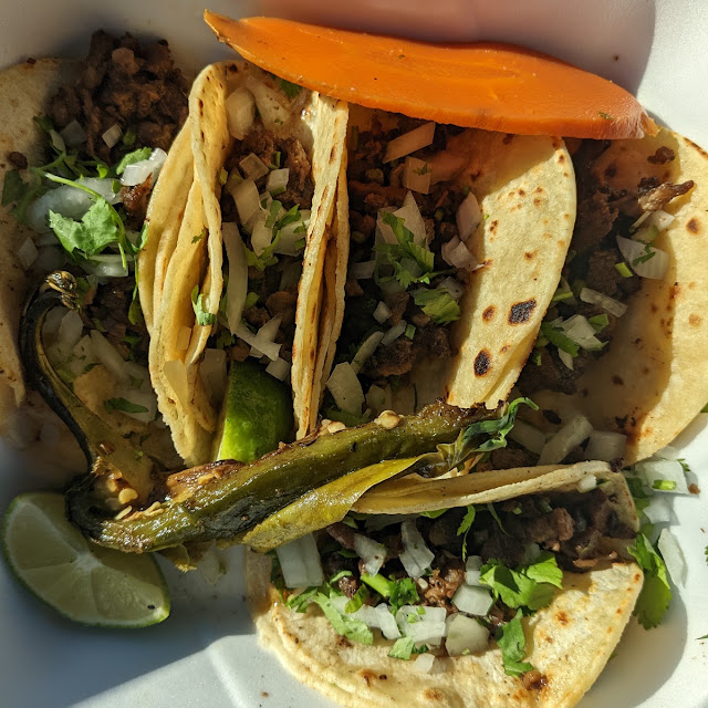 Tacos Carnitas Pollo and Asada