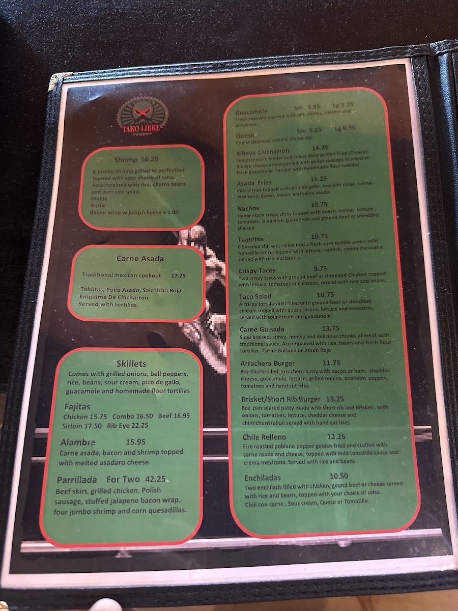 Tako Libre menu board