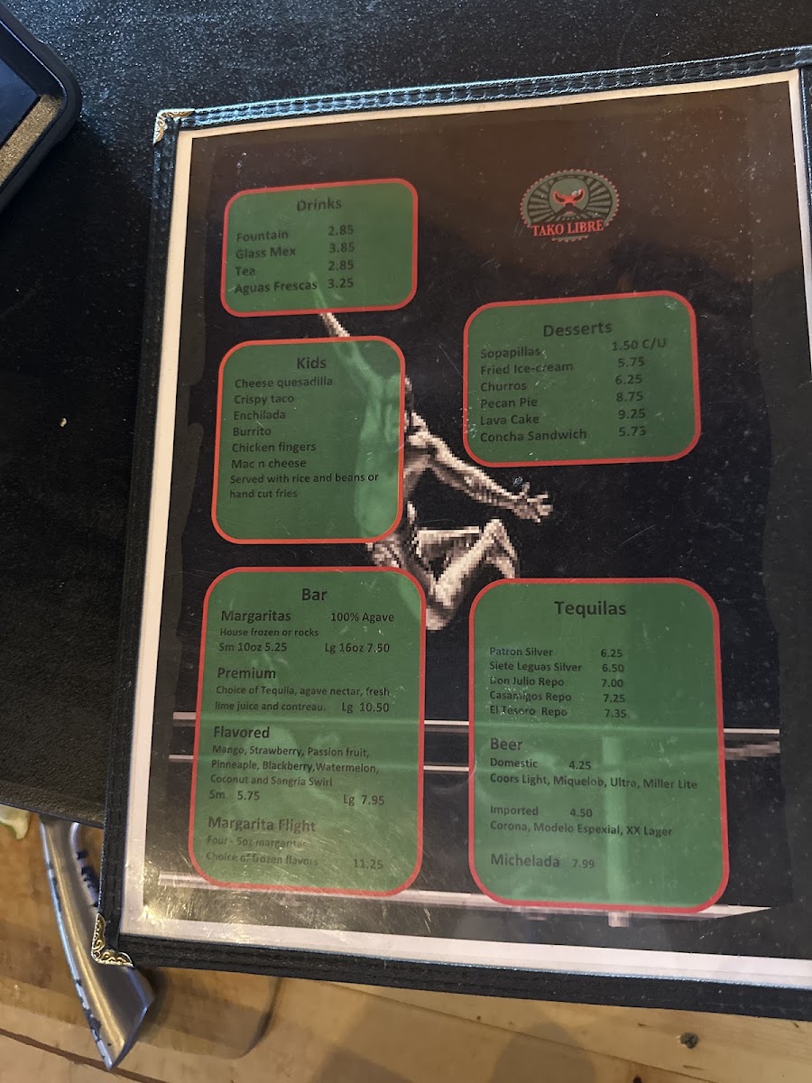 Tako Libre menu board