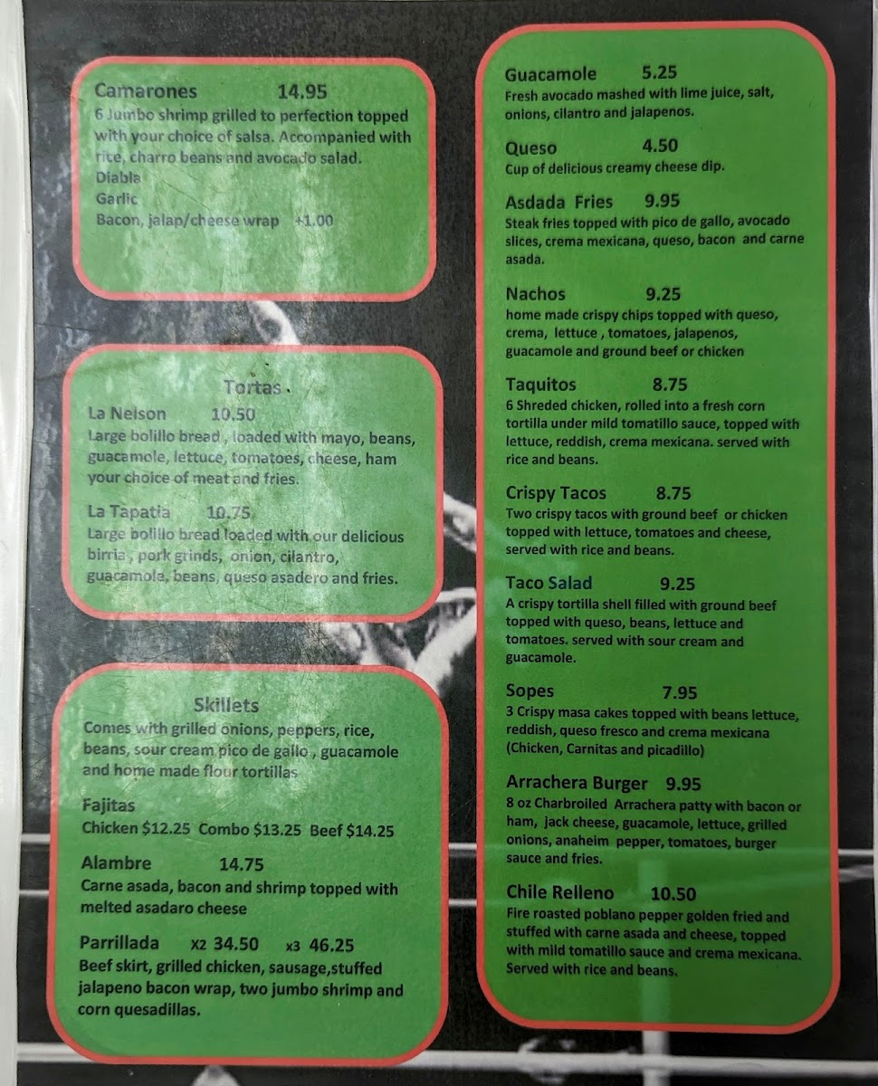 Tako Libre menu board