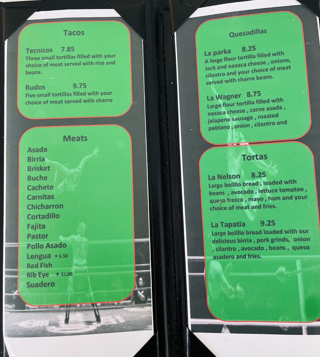 Tako Libre menu board