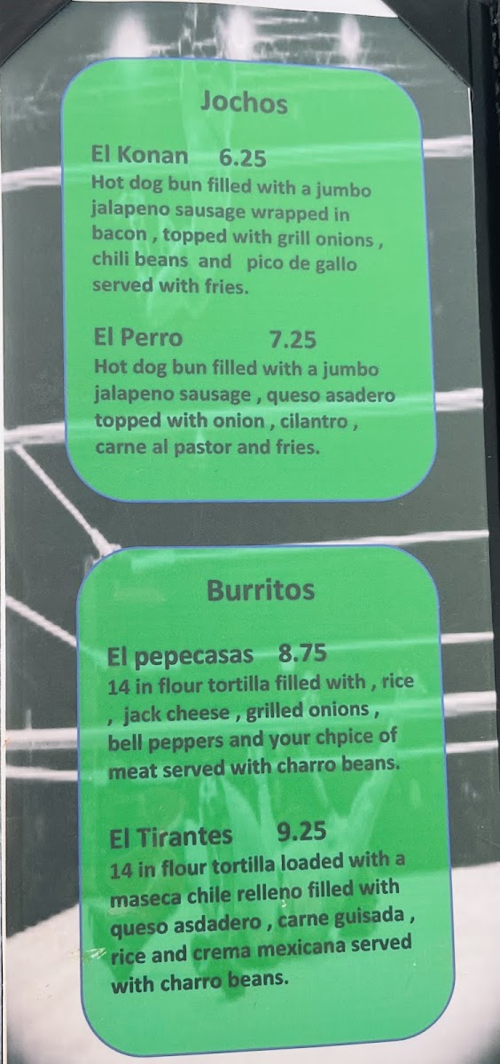 Tako Libre menu board
