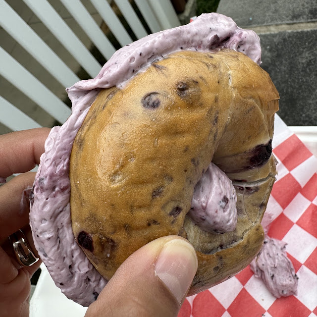 Blueberry Bagel with Blueberry Cream Cheese