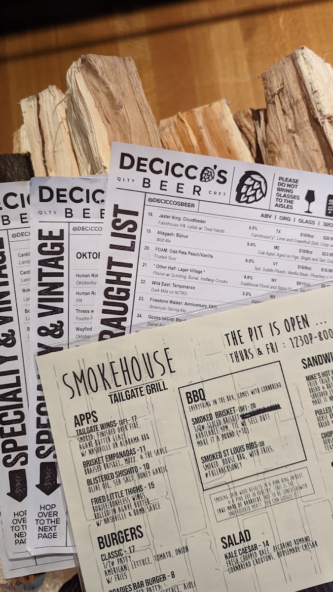 SmokeHouse Tailgate Grill - Somers menu board