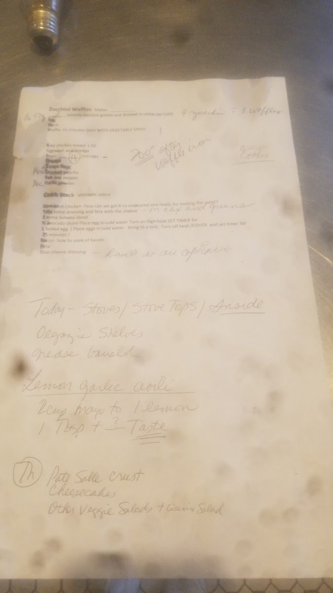 Gather With Chef Debra Workman menu board