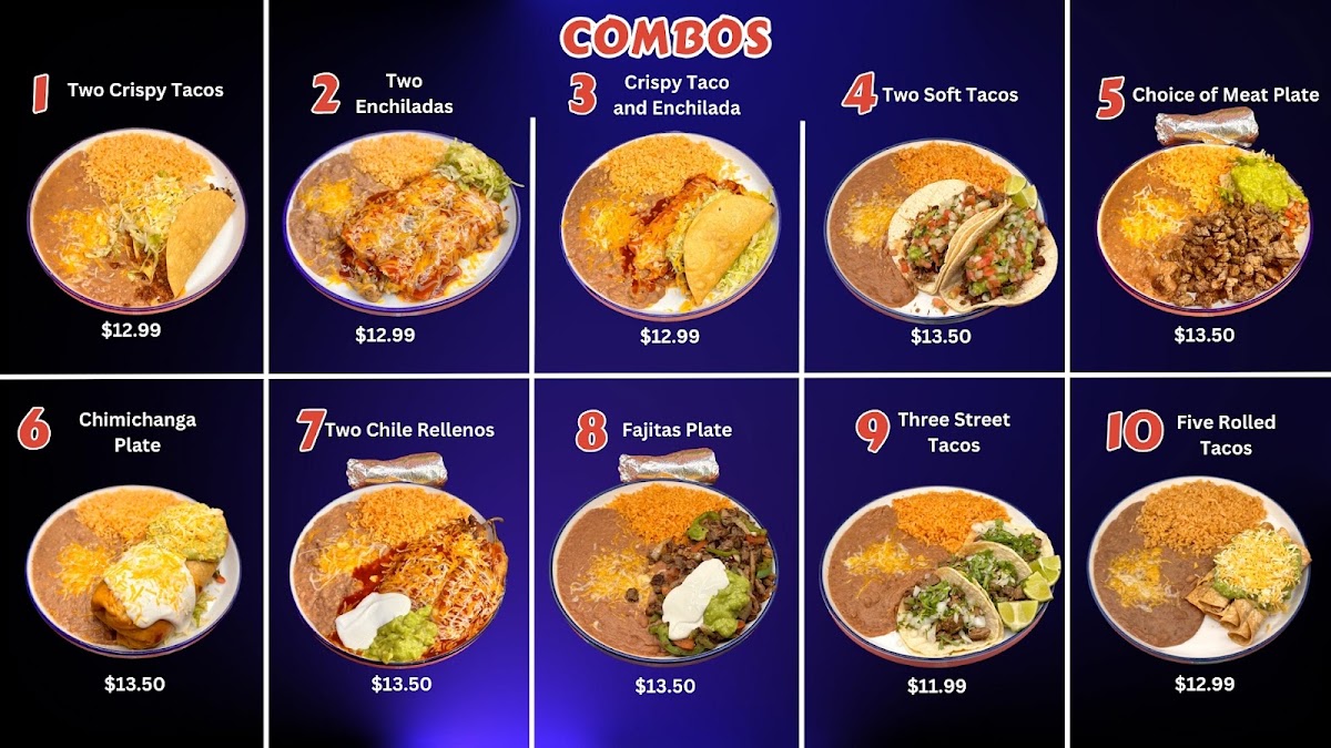 Ediberto's Taco Shop menu board