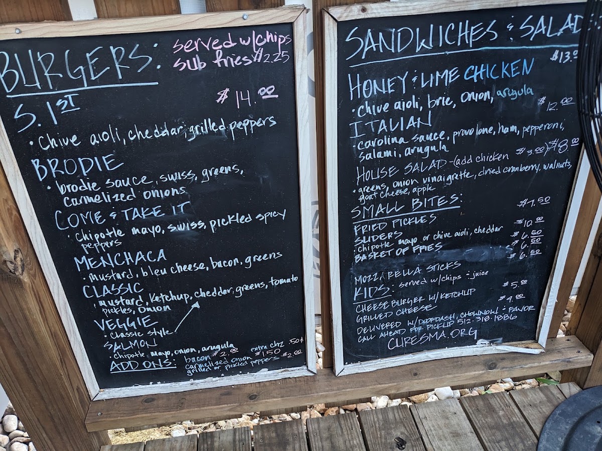 The Perfect Bite menu board