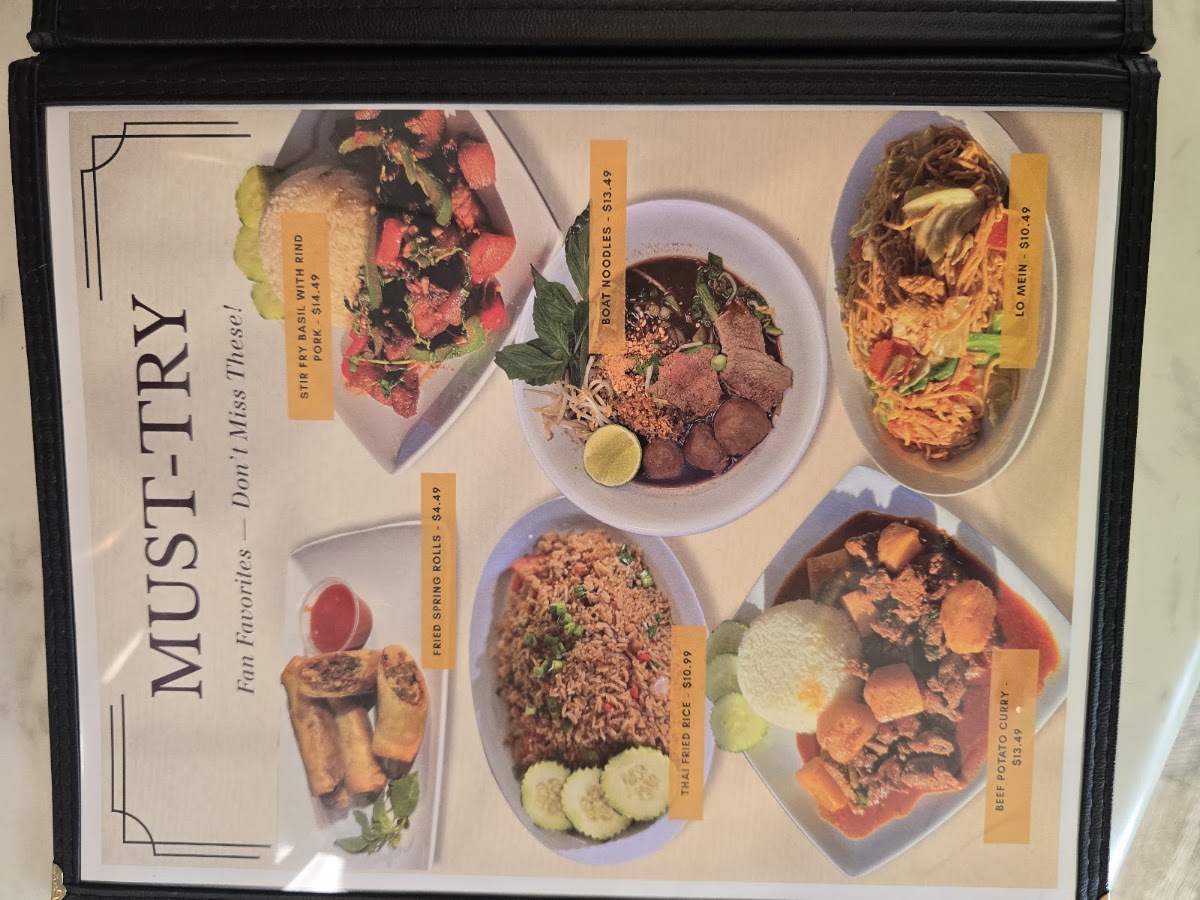 Thai & Burmese Deli menu board