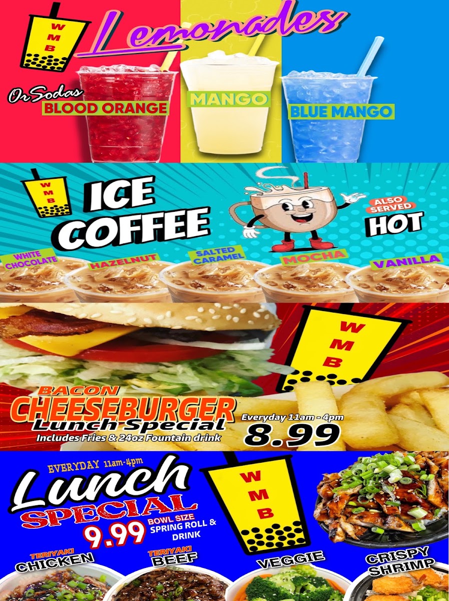 Where’s My Boba Teriyaki Grill menu board