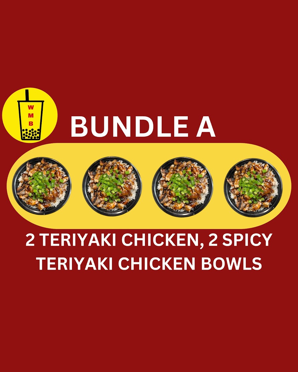 Where’s My Boba Teriyaki Grill menu board