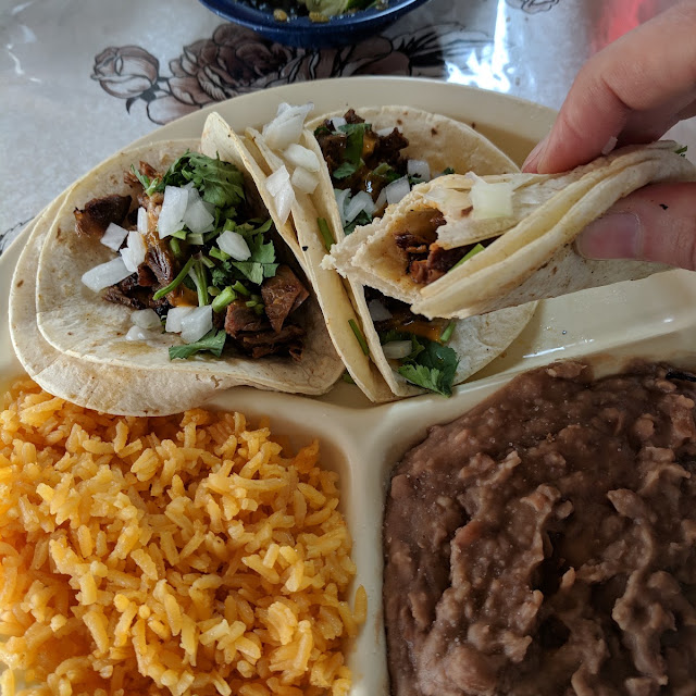 Taco Plate with Rice and Beans