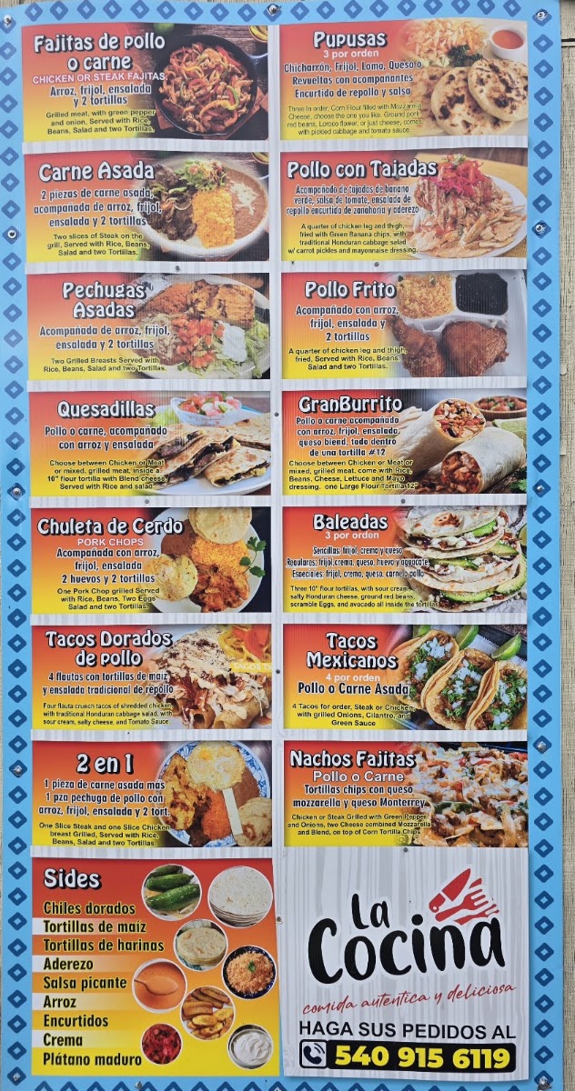 Trailita catracha y mas menu board
