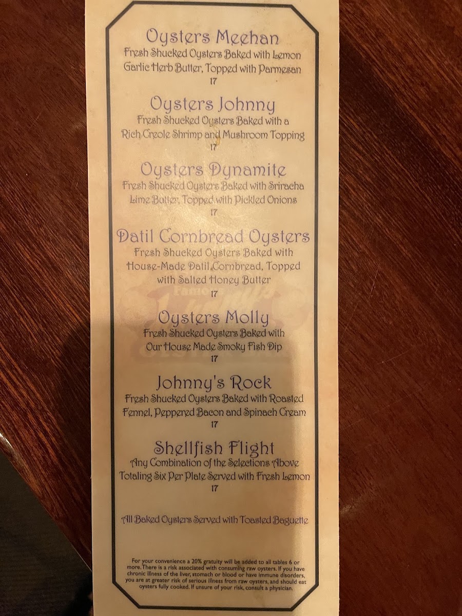 The Backyard at Meehan's menu board