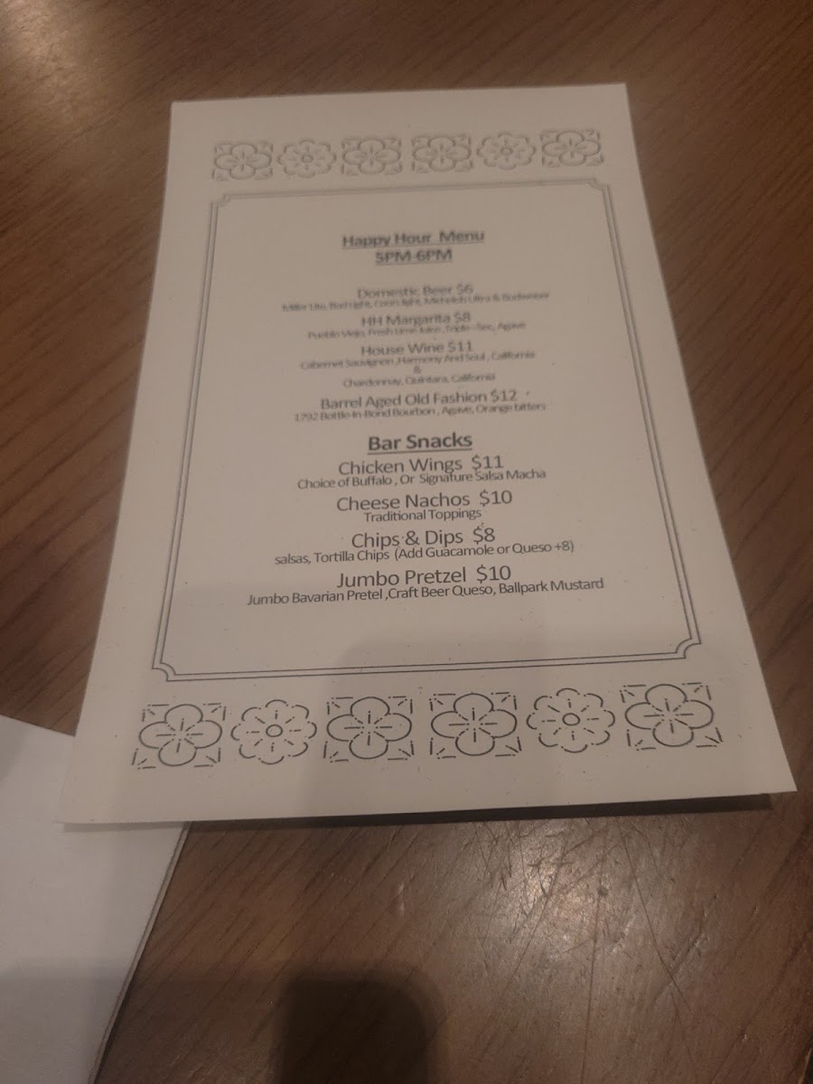Tributary menu board