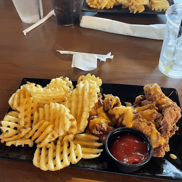 Bang Bang Chicken with Waffle Fries