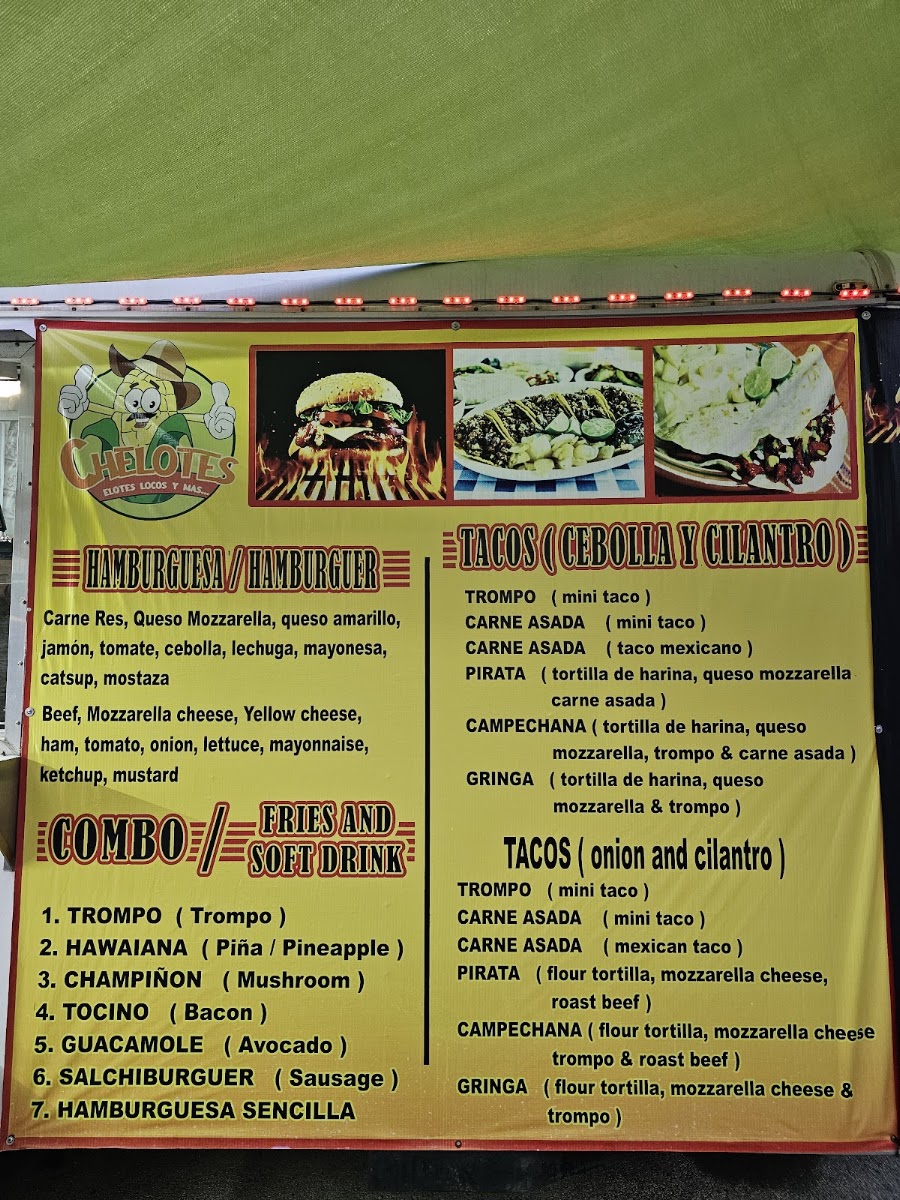 Chelotes menu board