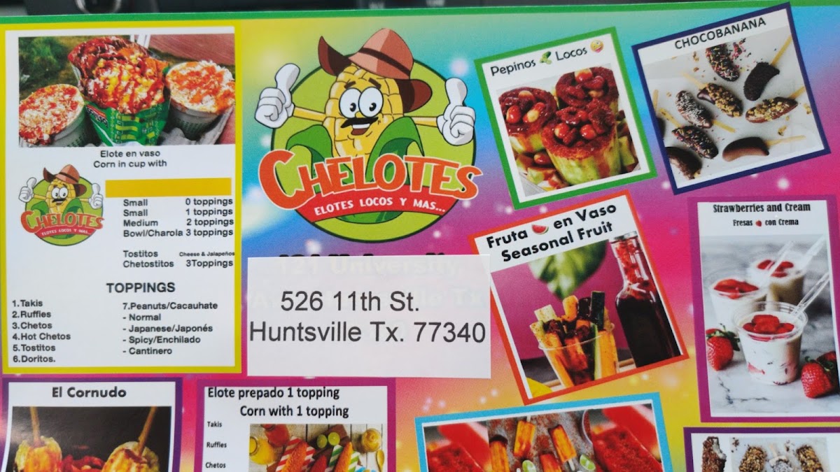 Chelotes menu board