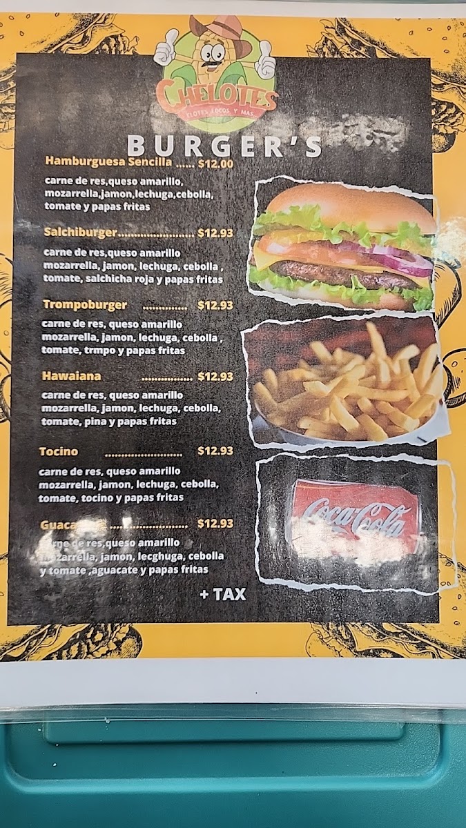 Chelotes menu board