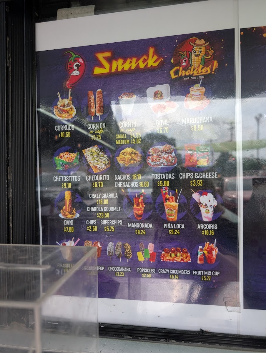 Chelotes menu board