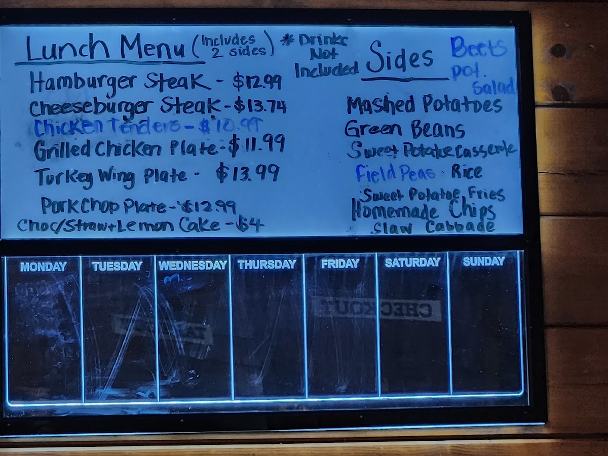 Country Cooking by Faith menu board